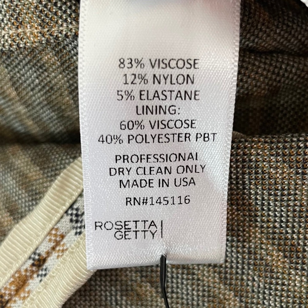 Rosetta Getty Size Small Maxi Skirt Brown Plaid Check High Waist Back Slit - Picture 6 of 6
